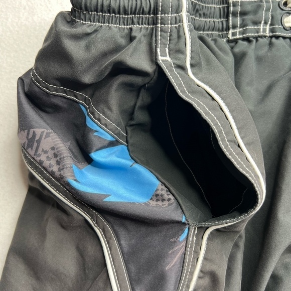 Speedo Mens Black‎ Blue Swim Board Shorts Size Large - Picture 3 of 11